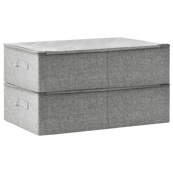 vidaXL Storage Boxes 2 pcs  Fabric 27.6x15.7x7.1" Grey