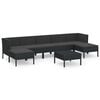 vidaXL Garden Lounge Set Black