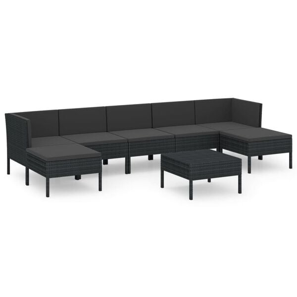 vidaXL Garden Lounge Set Black