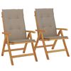 vidaXL Reclining Garden Chair Set of 2 Taupe, Teak
