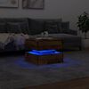 vidaXL Coffee Table Old wood Engineered wood 19.7x19.7x15.7 in Lights