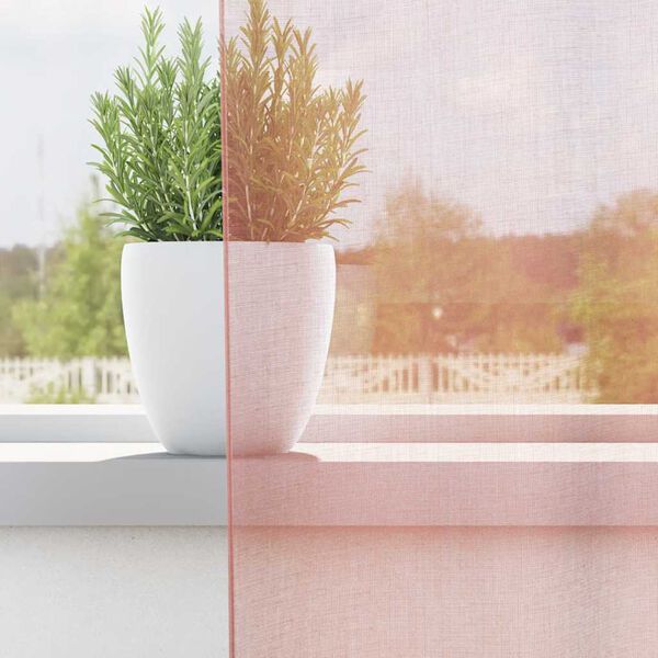 vidaXL Voile Curtains with Loops 2 pcs Pink 55.1x68.9"