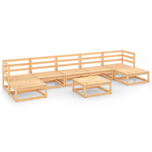 vidaXL Garden Lounge Set Natural wood Solid pine wood Modular