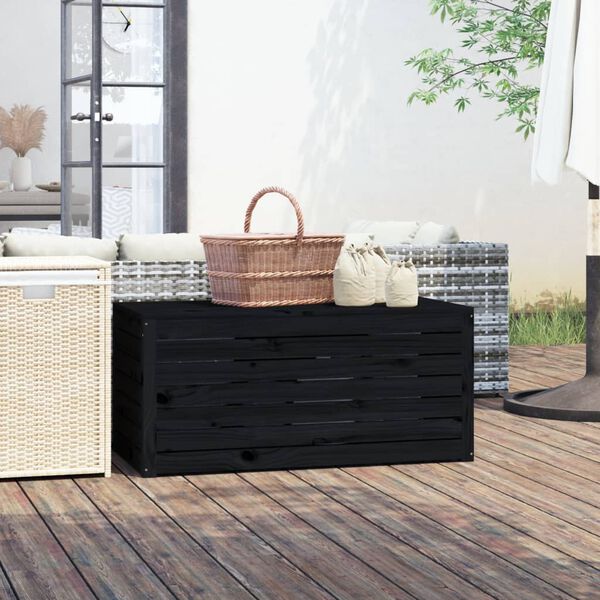 vidaXL Garden Box Black Solid pine wood 39.8 in x 19.9 in x 18.3 in