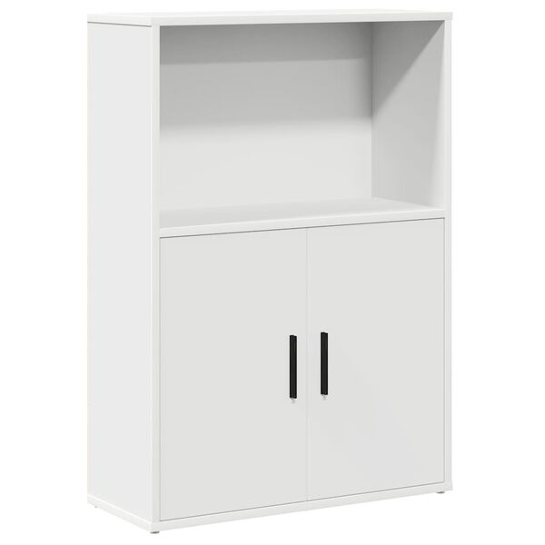 vidaXL Bookcase White Engineered Wood Compact Bookcase Rectangular