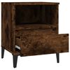 vidaXL Bedside Cabinet Smoked Oak Engineered wood, metal 15.7x13.8x19.7 in