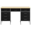 vidaXL Work Cabinet with Drawer with Lock 3 pcs Black 150 x 55 x 85 cm