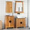 vidaXL Bathroom Furniture Set Natural Wood Tone Solid Pine Wood