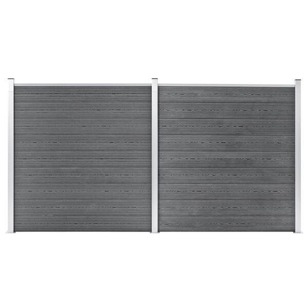 vidaXL Garden Fence WPC 139"x73.2" Gray