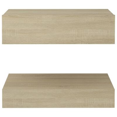vidaXL Bedside Cabinets 2 pcs Sonoma Oak 23.6"x13.8" Engineered Wood