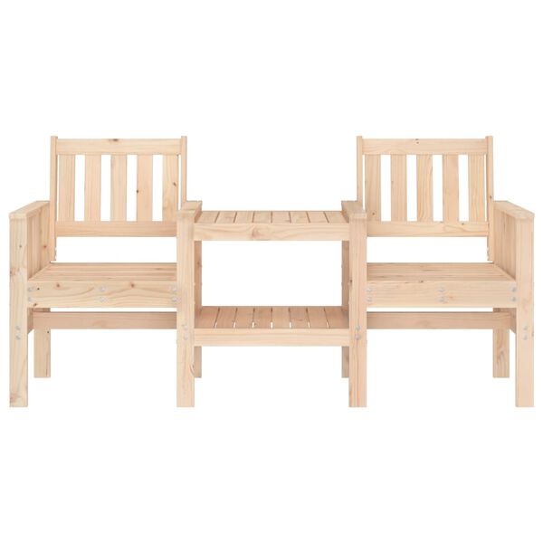 vidaXL Garden Bench Natural Pine Solid Pine Wood 2-seater Durable