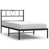 vidaXL Bed Frame Black Powder-Coated Steel Single Bed Frame