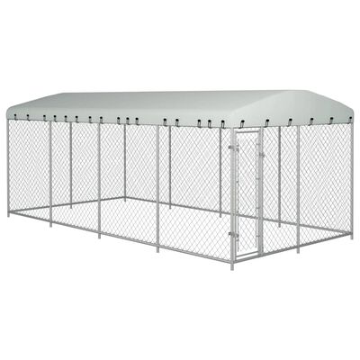 vidaXL Outdoor Dog Kennel with Roof 26.2'x13.1'x7.5'