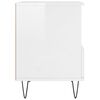 vidaXL Bedside Cabinet High gloss white Engineered wood, metal Small