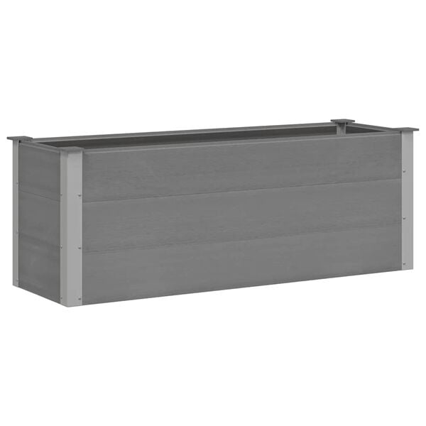 vidaXL Garden Raised Bed Grey Wood-plastic composite Large Durable