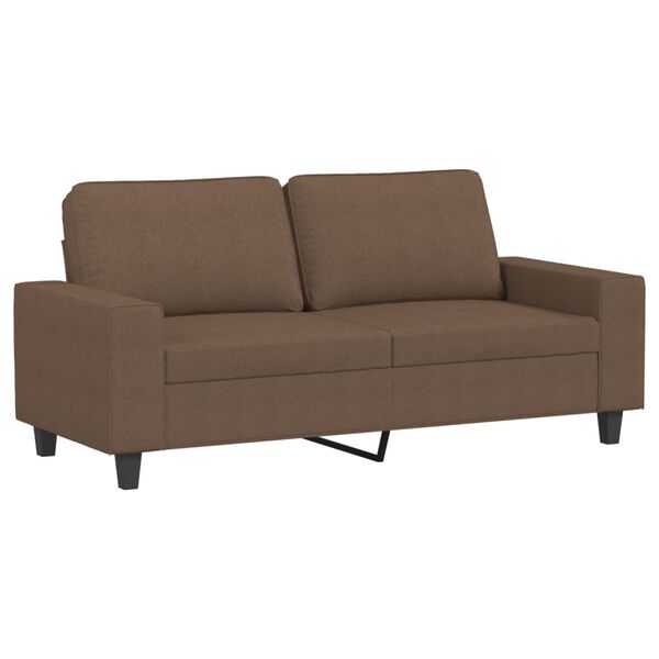 vidaXL 2-Seater Sofa Brown Polyester Fabric, Metal, Textilene Medium