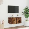 vidaXL TV Wall Cabinet Smoked Oak Engineered Wood Small TV Wall Cabinet
