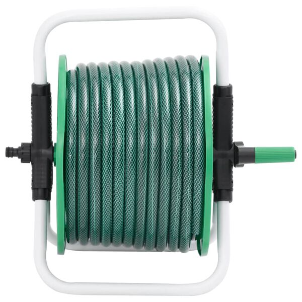 vidaXL Free Standing Green Hose Reel with 98.4 ' Hose PVC