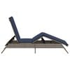 vidaXL Patio Sun Lounger Gray PE rattan Extra Long Adjustable Footrests