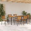 vidaXL Garden Dining Set 7 pcs Black and Wood poly rattan