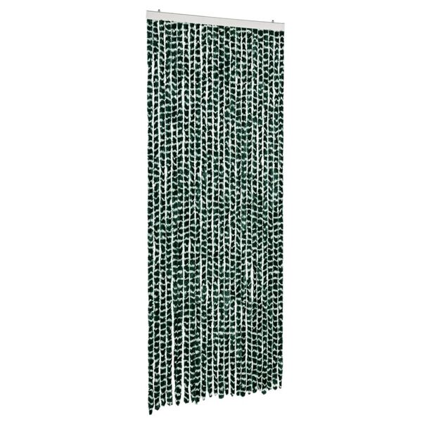 vidaXL Fly Curtain Green and White 39.4x90.6" Chenille