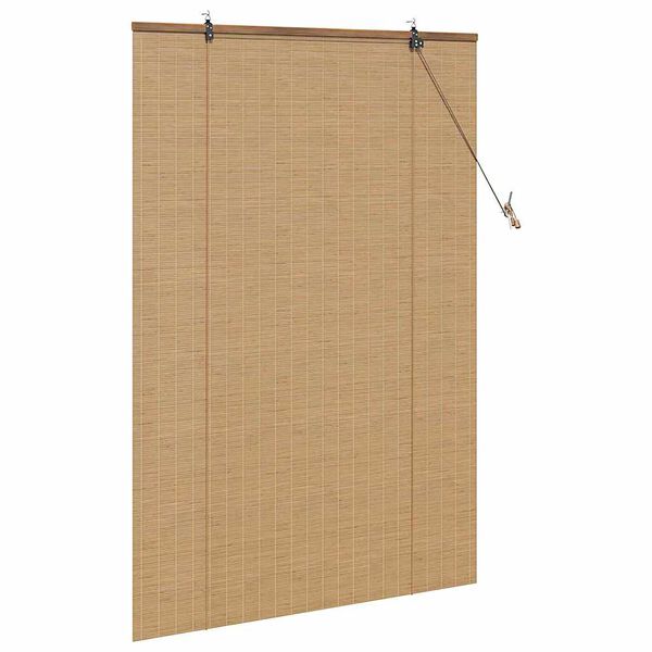 vidaXL Roller Blind with Curtains Manual Brown 47.24 x 62.99 in Bamboo