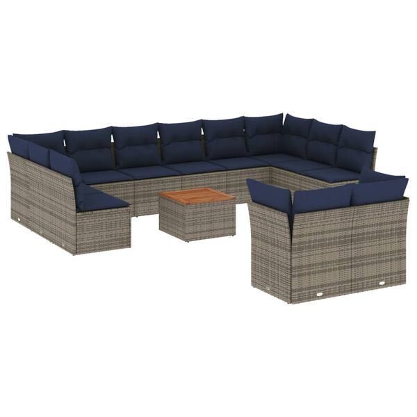 vidaXL Garden Sofa Set Grey, Dark Grey
