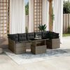 vidaXL Garden Sofa Set Grey PE rattan Large Modular Garden Sofa Set