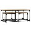 vidaXL Nesting Coffee Table Set of 3 Sonoma oak Engineered wood, metal