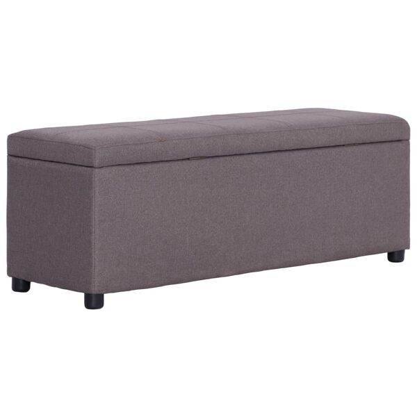 vidaXL Bench Taupe Polyester Medium Storage Bench Rectangular Modern