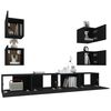 vidaXL TV Cabinet Set Set of 6 Black Engineered wood Standard