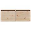 vidaXL Wall Cabinet Set of 2 Natural Wood Solid Pinewood