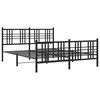vidaXL Bed Frame Black Steel 63x79 in Bed Frame Rectangular