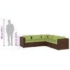 vidaXL Garden Lounge Set Brown sofa, Green cushions