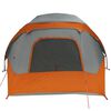 vidaXL Camping Tent Cabin 4-Person Grey and Orange Waterproof