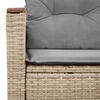 vidaXL Garden Sofa Beige Poly Rattan Standard Size Modular