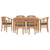 vidaXL Patio Dining Set Set of 6 Teak brown and dark grey