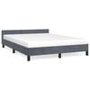vidaXL Bed Frame With Headboard Dark grey Velvet, plywood, engineered wood