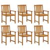 vidaXL Patio Chair Set of 6 Wooden brown Solid Acacia wood Medium