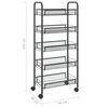 vidaXL 5-Tier Kitchen Trolley Black 18.1"x10.2"x41.3" Iron