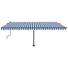 vidaXL Retractable Awning Blue and White