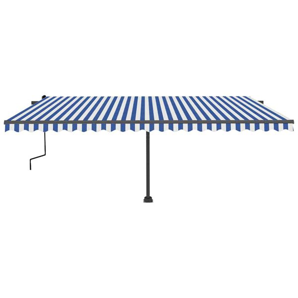 vidaXL Retractable Awning Blue and White