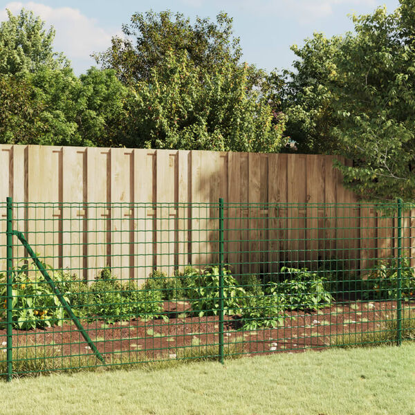 vidaXL Wire Mesh Fence with Flange Green 2.6x82.0'