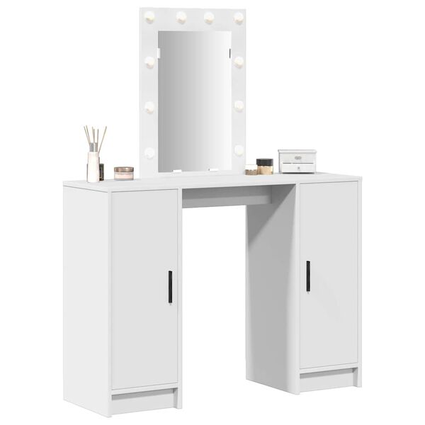 vidaXL Dressing Table White 40.16 x 12.99 x 53.15 in Engineered Wood