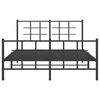 vidaXL Bed Frame Black Steel 53.1 x 74.8 in Double Metal Bed Frame