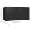 vidaXL TV Cabinet Set Set of 2 Black Engineered wood Medium