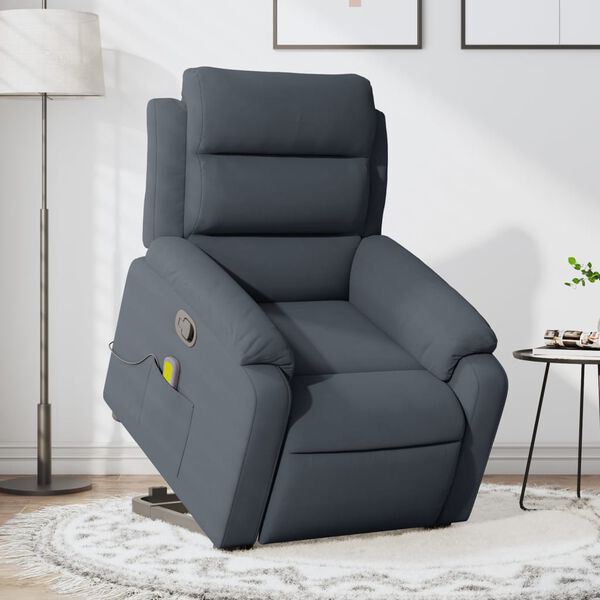 vidaXL Stand Up Massage Recliner Chair Dark gray