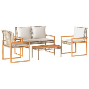 vidaXL Garden Lounge Set Mix beige and brown