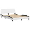 vidaXL Bed Frame White Faux Leather, Metal, Solid Pine Wood, Plywood
