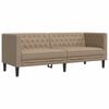vidaXL 3 Piece Chesterfield Sofa Set Cappuccino Faux Leather